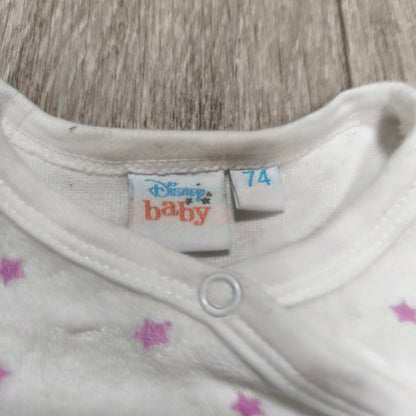 Disney Baby Minnie Mouse Footed Sleepsuit Size 74 White Pink Star Sleeper