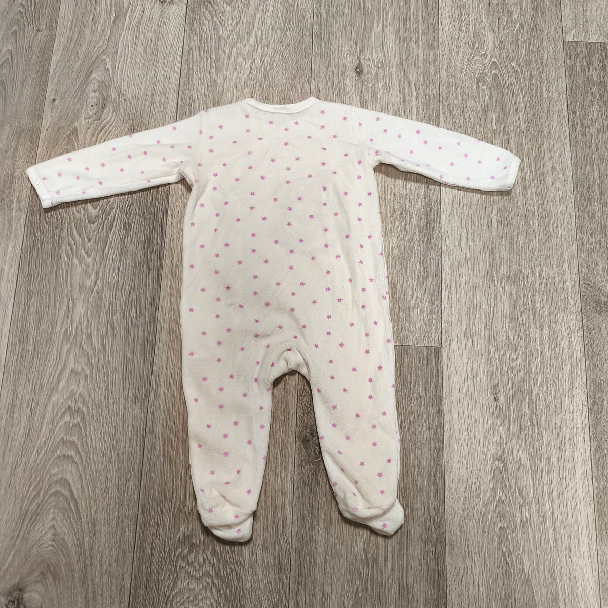 Disney Baby Minnie Mouse Footed Sleepsuit Size 74 White Pink Star Sleeper