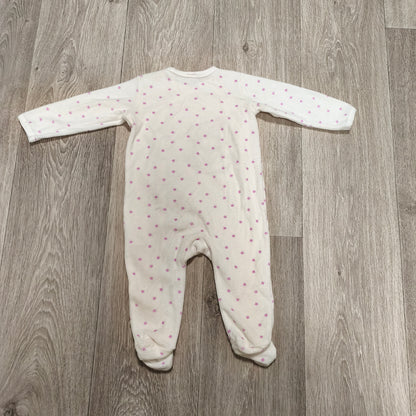 Disney Baby Minnie Mouse Footed Sleepsuit Size 74 White Pink Star Sleeper