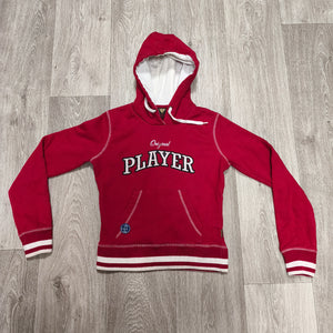 Blend Original Player Red Pullover Hoodie Sweatshirt Size S Womens Y2K