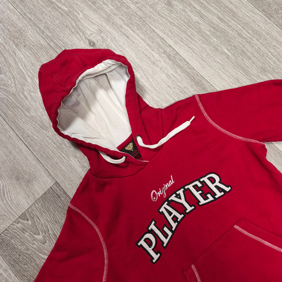 Blend Original Player Red Pullover Hoodie Sweatshirt Size S Womens Y2K