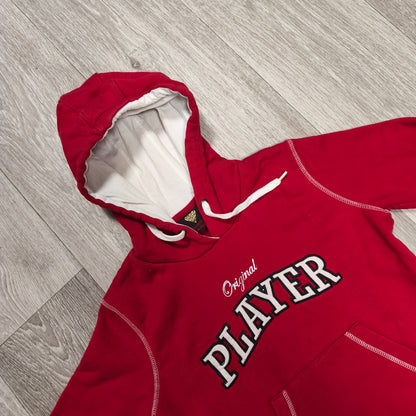 Blend Original Player Red Pullover Hoodie Sweatshirt Size S Womens Y2K
