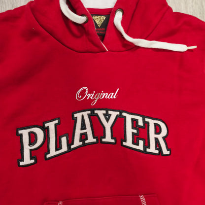 Blend Original Player Red Pullover Hoodie Sweatshirt Size S Womens Y2K