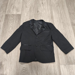 YIMEIWEI Boys Black Tuxedo Jacket Blazer Size 6 Satin Lapel Formal Suit
