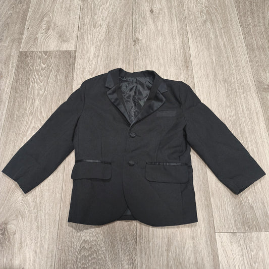 YIMEIWEI Boys Black Tuxedo Jacket Blazer Size 6 Satin Lapel Formal Suit