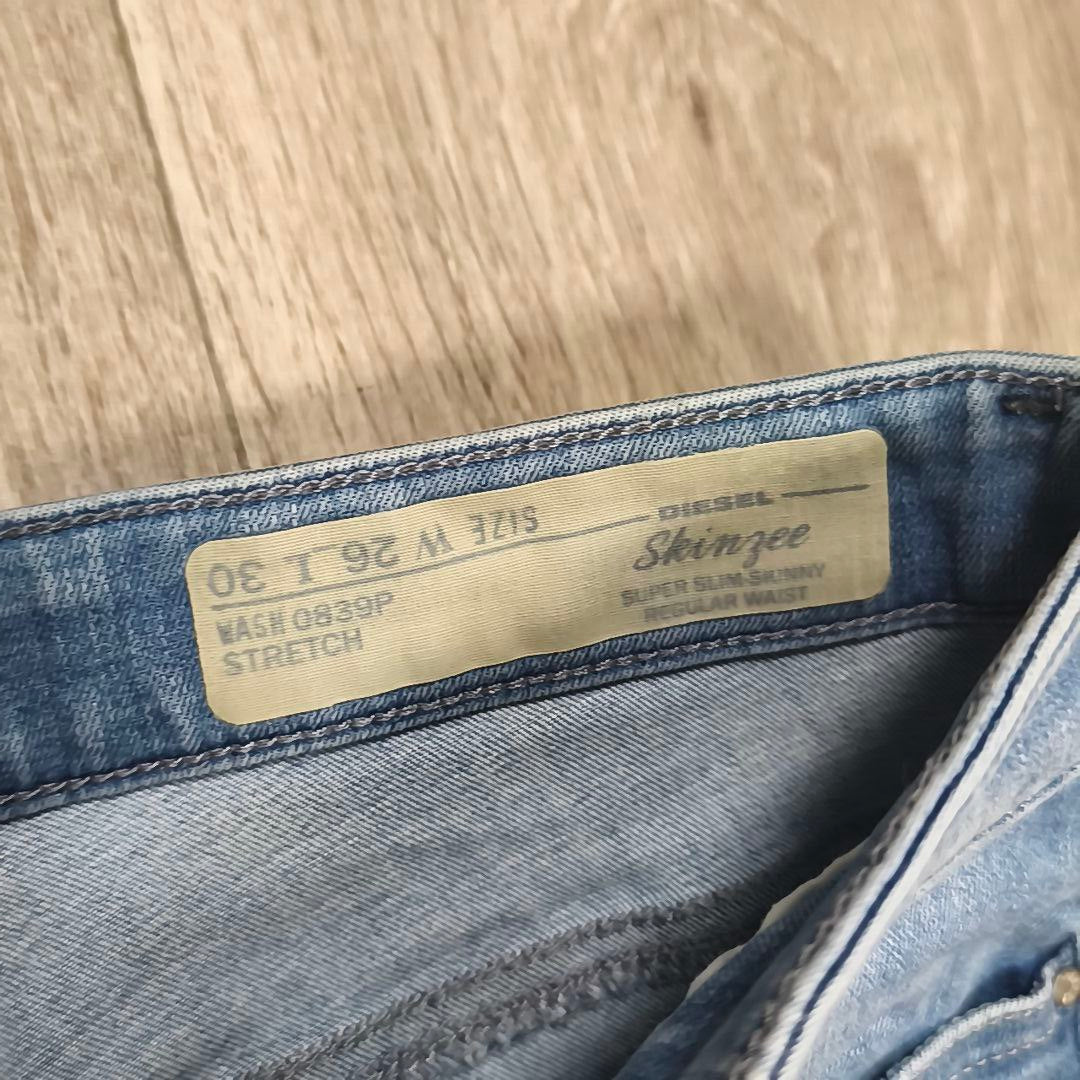 Diesel Skinzee Super Slim Skinny Jeans Women W26 L30 Light Blue Stretch Wash 083