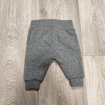 Primark Baby Joggers Sweatpants Pants Grey Melange Elastic Waist 0-3 Months 62cm