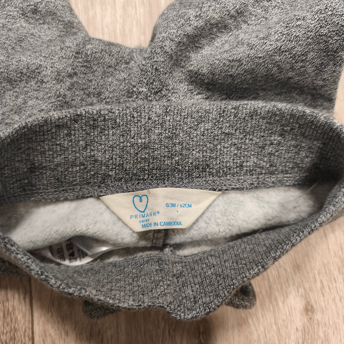 Primark Baby Joggers Sweatpants Pants Grey Melange Elastic Waist 0-3 Months 62cm