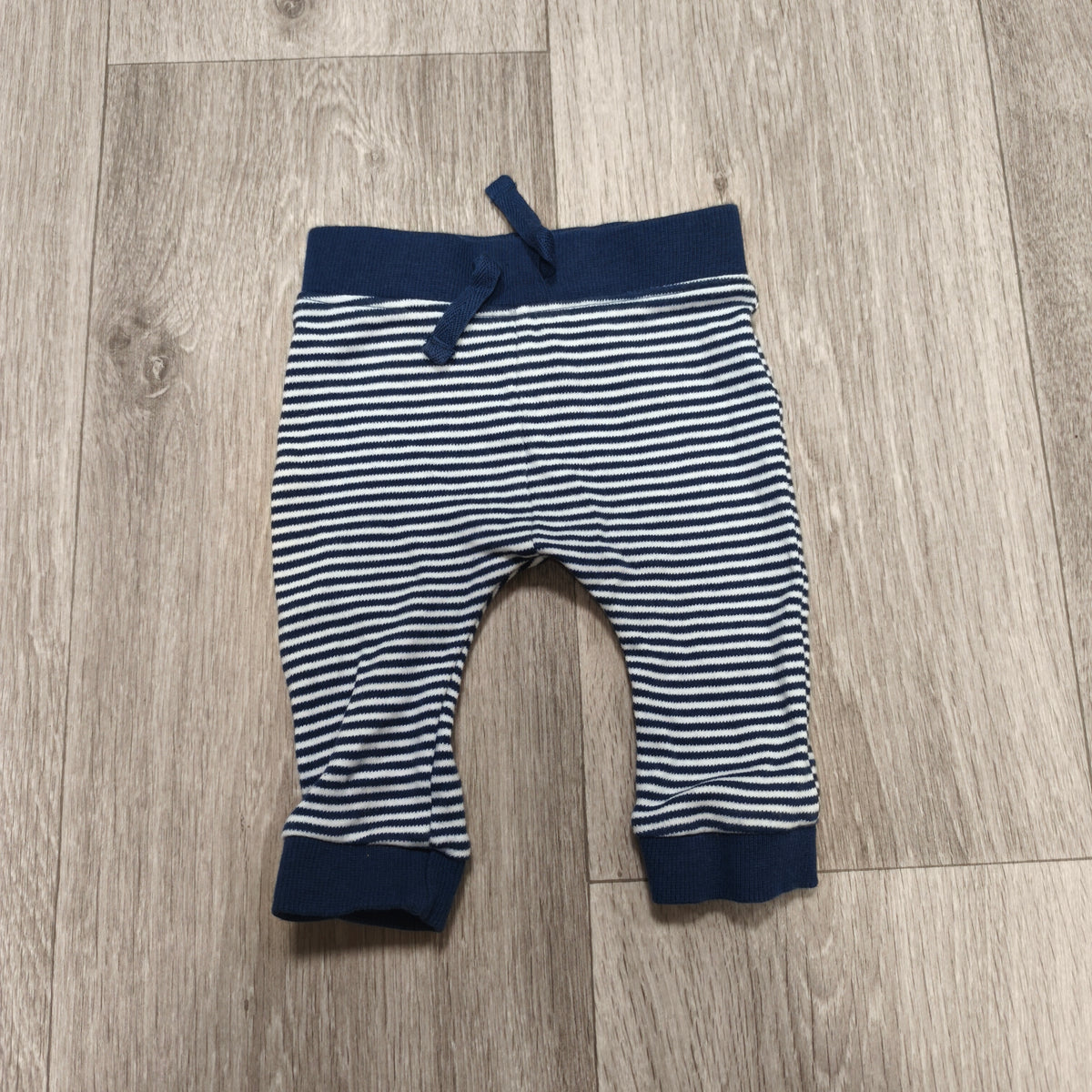 Nutmeg Baby Boys Striped Joggers Leggings Pants Blue White Cotton 0-3 Months 62c