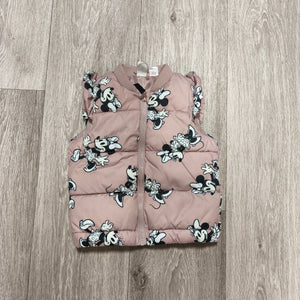 H&M Disney Baby Minnie Mouse Puffer Vest Pink Quilted Gilet 12-18 Months EUR 86
