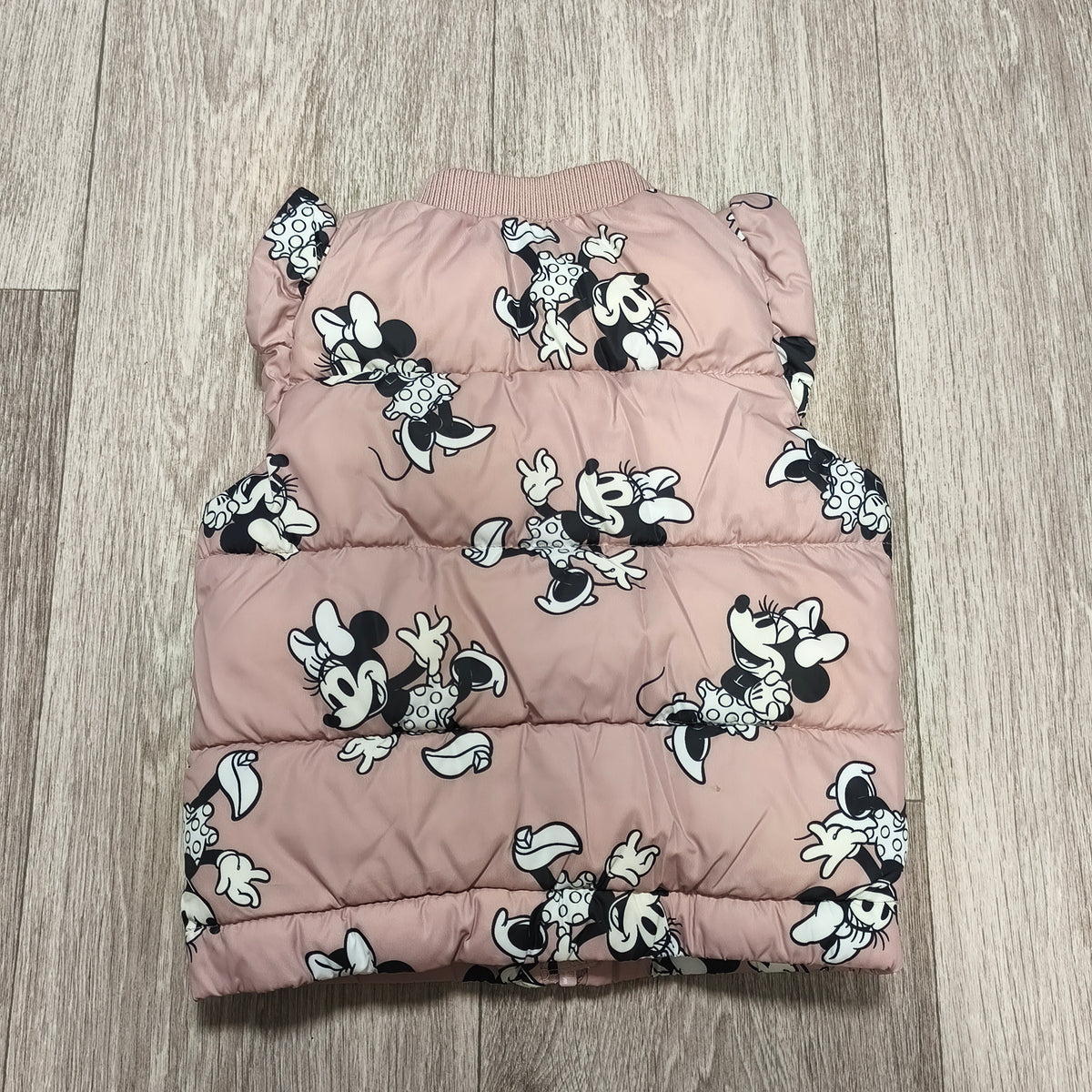 H&M Disney Baby Minnie Mouse Puffer Vest Pink Quilted Gilet 12-18 Months EUR 86