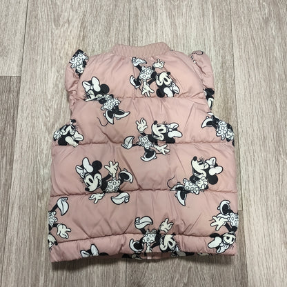 H&M Disney Baby Minnie Mouse Puffer Vest Pink Quilted Gilet 12-18 Months EUR 86