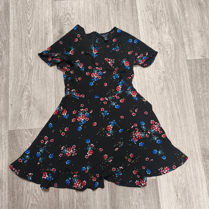 New Look 915 Girls Black Floral Playsuit Dress Age 10 140cm Short Sleeve
