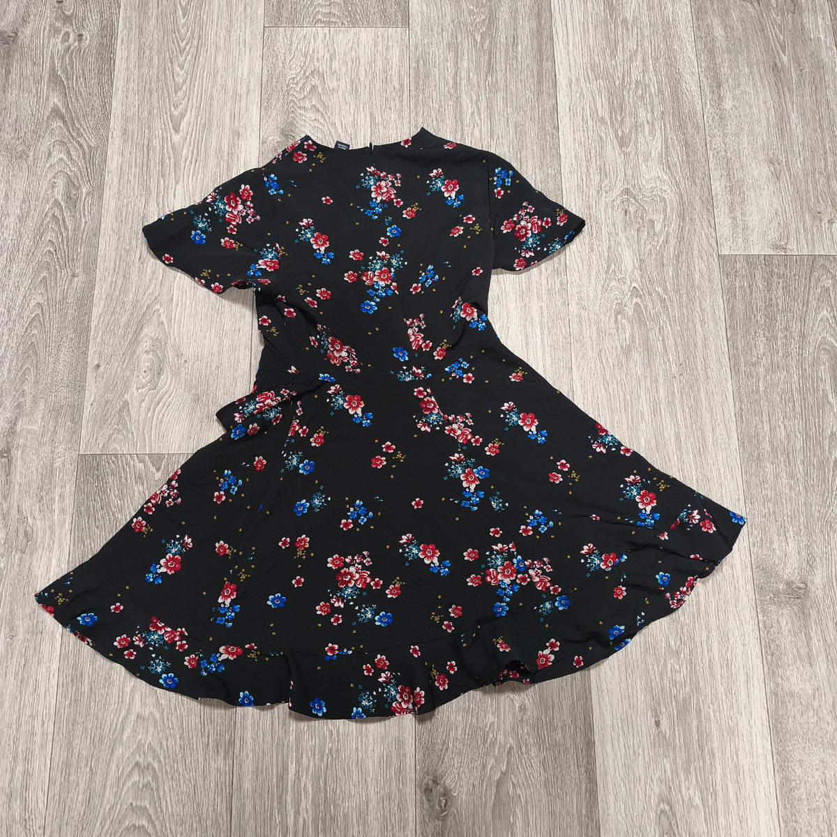 New Look 915 Girls Black Floral Playsuit Dress Age 10 140cm Short Sleeve