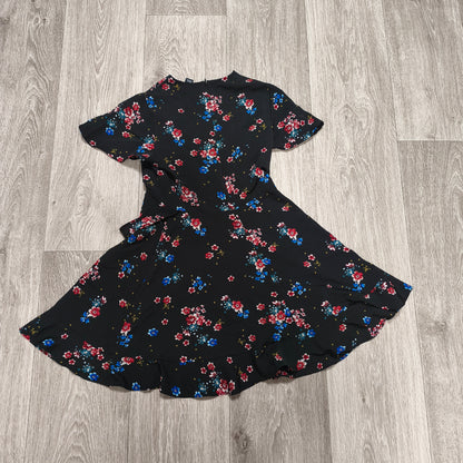 New Look 915 Girls Black Floral Playsuit Dress Age 10 140cm Short Sleeve