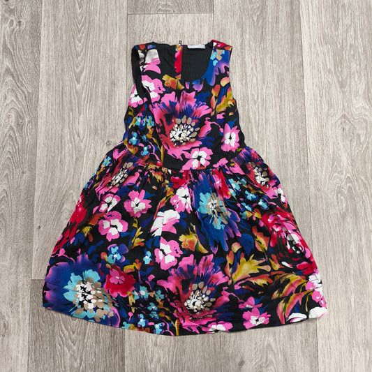 Matalan Girls Floral Dress Age 7 Years Sleeveless Black Pink Party Summer Lined
