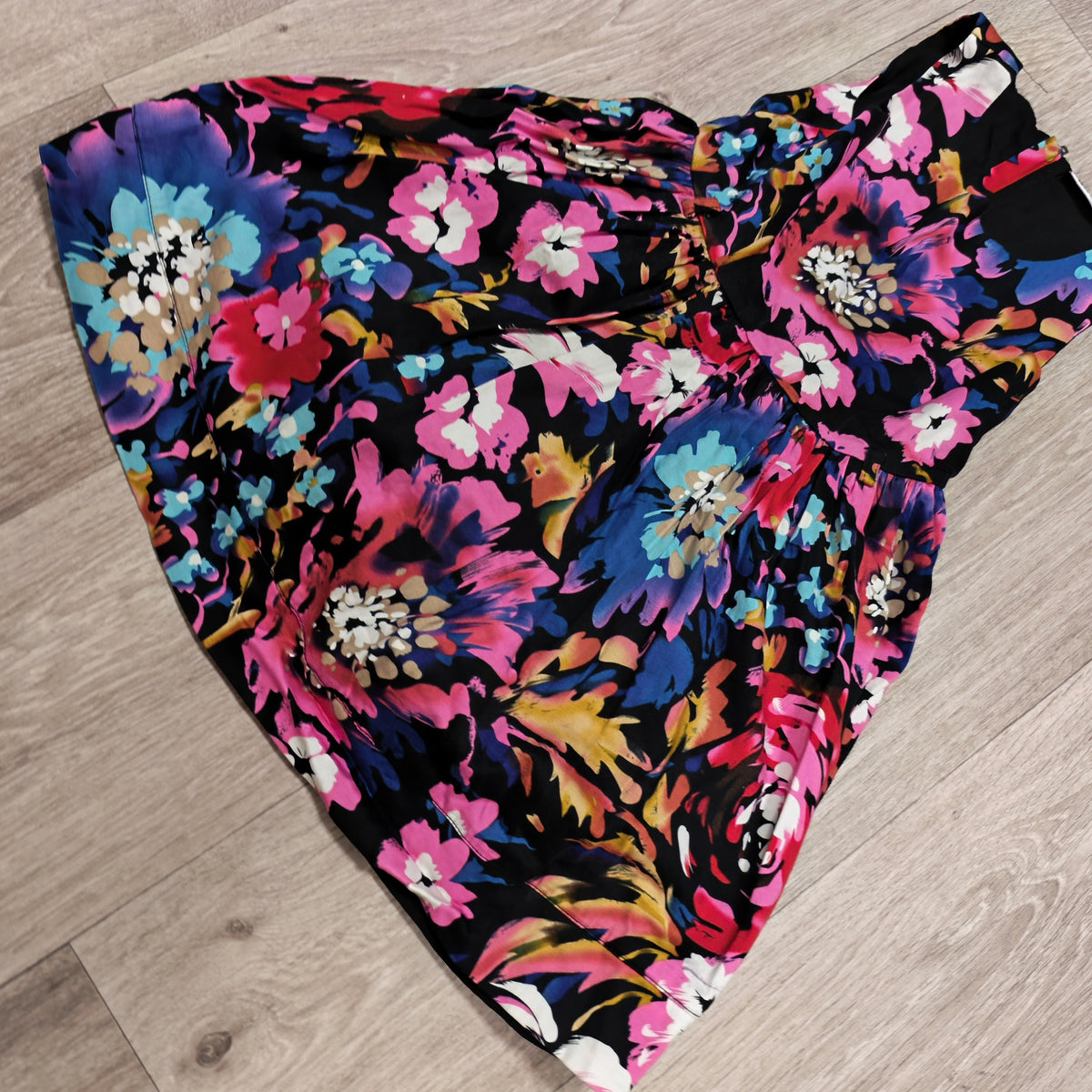 Matalan Girls Floral Dress Age 7 Years Sleeveless Black Pink Party Summer Lined