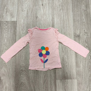 Mothercare Girls Pink Flower Applique Long Sleeve Top Shirt Size 5-6 Years