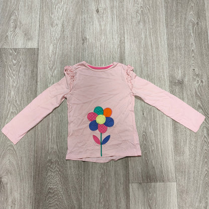 Mothercare Girls Pink Flower Applique Long Sleeve Top Shirt Size 5-6 Years