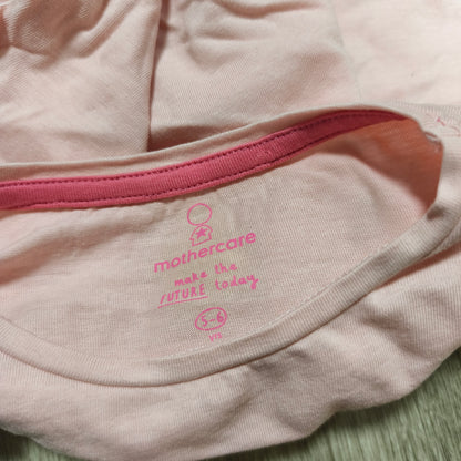 Mothercare Girls Pink Flower Applique Long Sleeve Top Shirt Size 5-6 Years