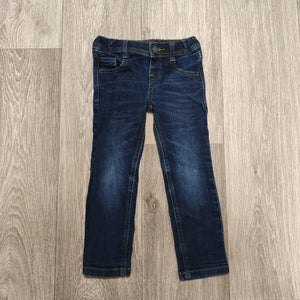 M&S Kids Dark Blue Denim Jeans Super Slim Fit Age 3-4 Years Height 104 cm