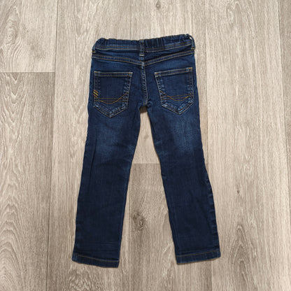 M&S Kids Dark Blue Denim Jeans Super Slim Fit Age 3-4 Years Height 104 cm