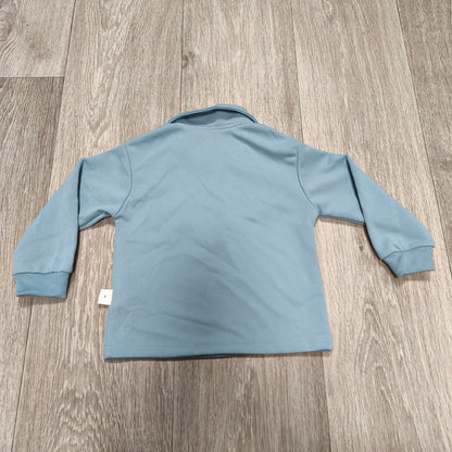 SHEIN Toddler Boys Light Blue Long Sleeve Polo Shirt Zip Collar Size 18-24M