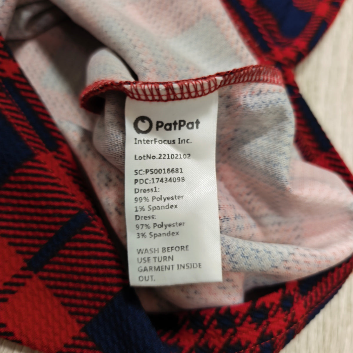 PatPat Girls Red Navy Plaid Long Sleeve Dress Size 8-9 Years Holiday Christmas