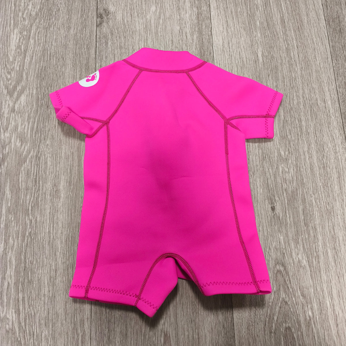 Two Bare Feet Kids Shorty Wetsuit Pink Neoprene Swimsuit Short Sleeve Front Zip