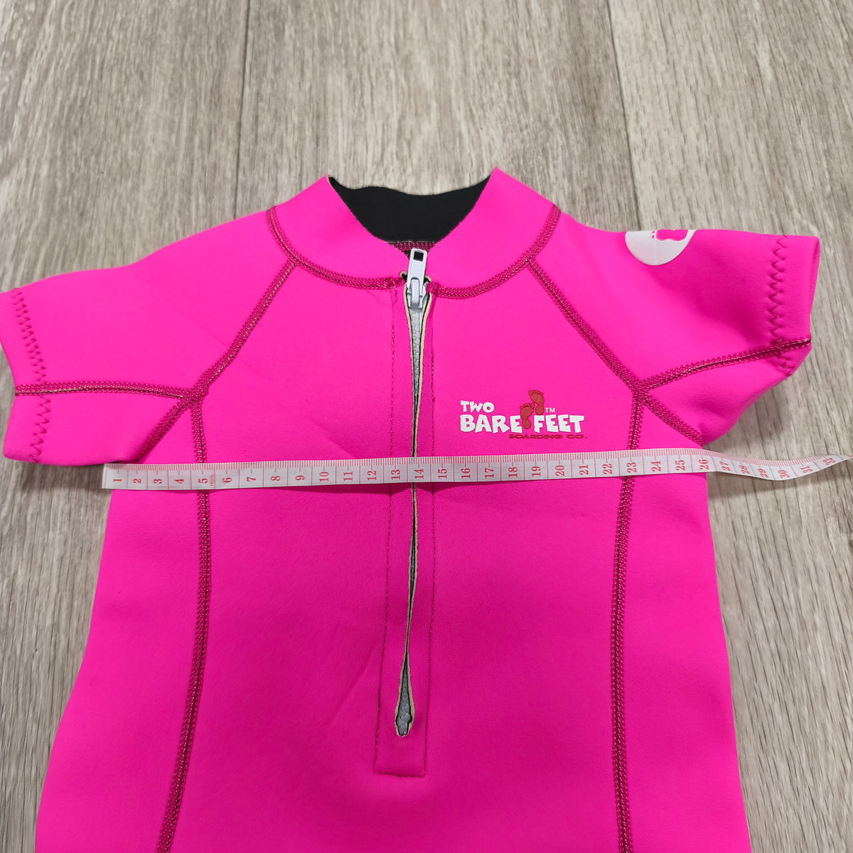 Two Bare Feet Kids Shorty Wetsuit Pink Neoprene Swimsuit Short Sleeve Front Zip