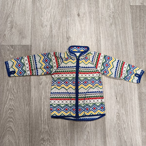 H&M Baby Toddler Fleece Jacket Size 12-18M Full Zip Nordic Fair Isle Geometric