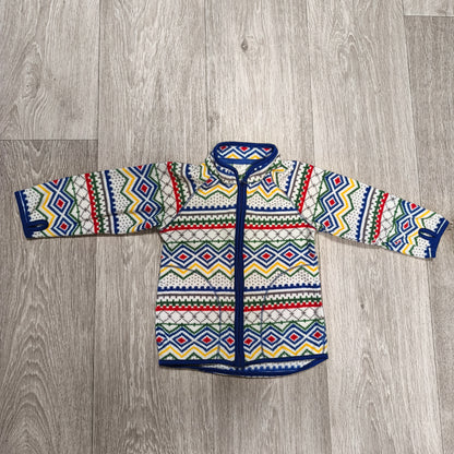 H&M Baby Toddler Fleece Jacket Size 12-18M Full Zip Nordic Fair Isle Geometric