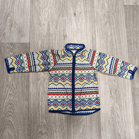 H&M Baby Toddler Fleece Jacket Size 12-18M Full Zip Nordic Fair Isle Geometric