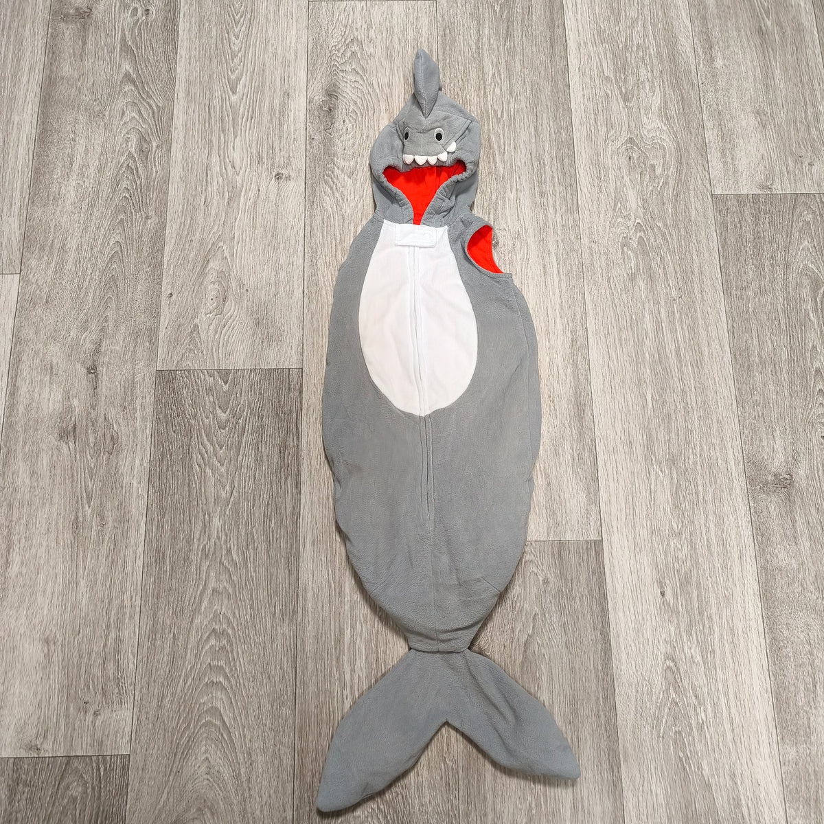 Carter's Baby 6 Months Fleece Shark Halloween Costume Bunting Sleeper Gray Red