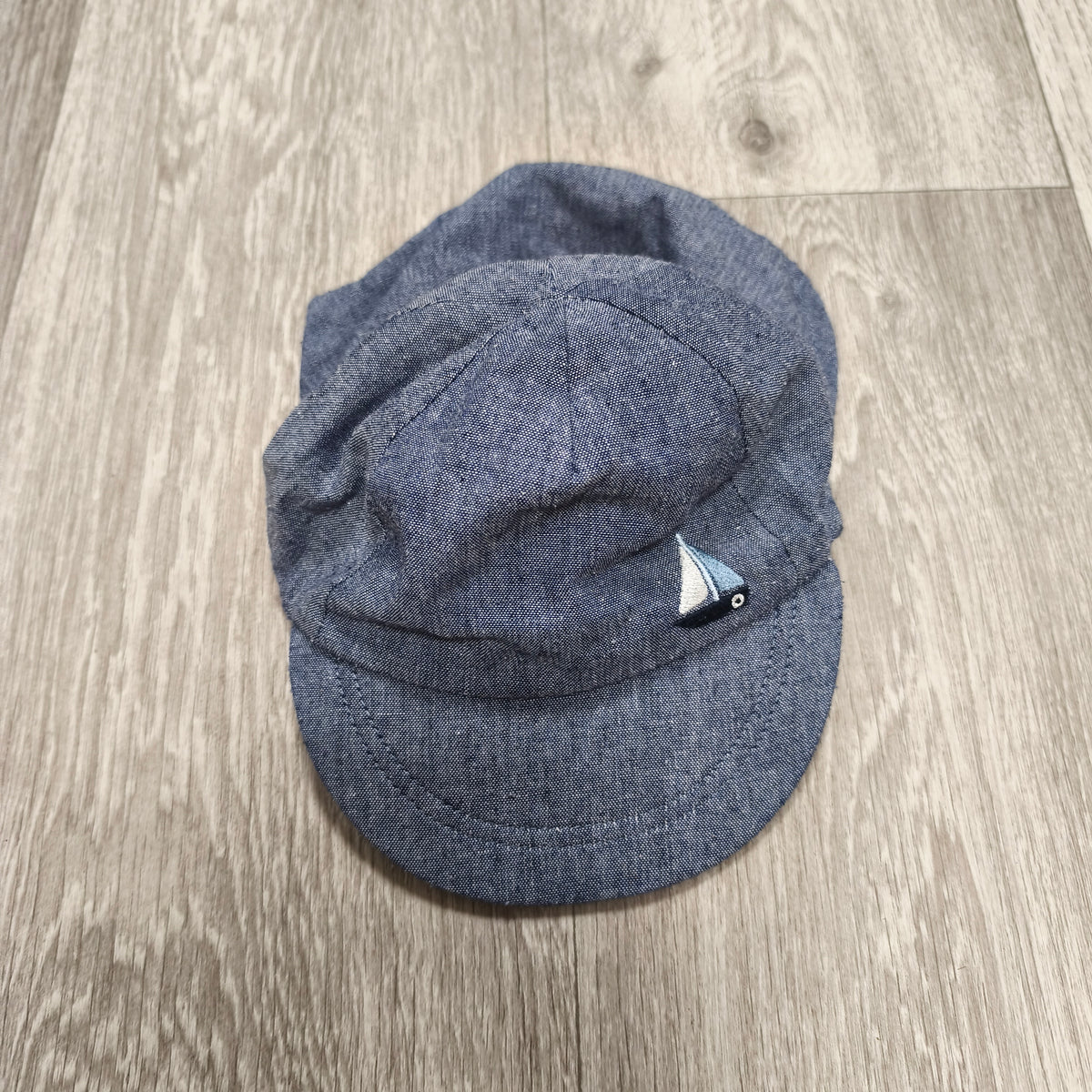 Tu Baby Sun Hat 6-12 Months Blue Sailboat Neck Flap Legionnaire Cap 47cm