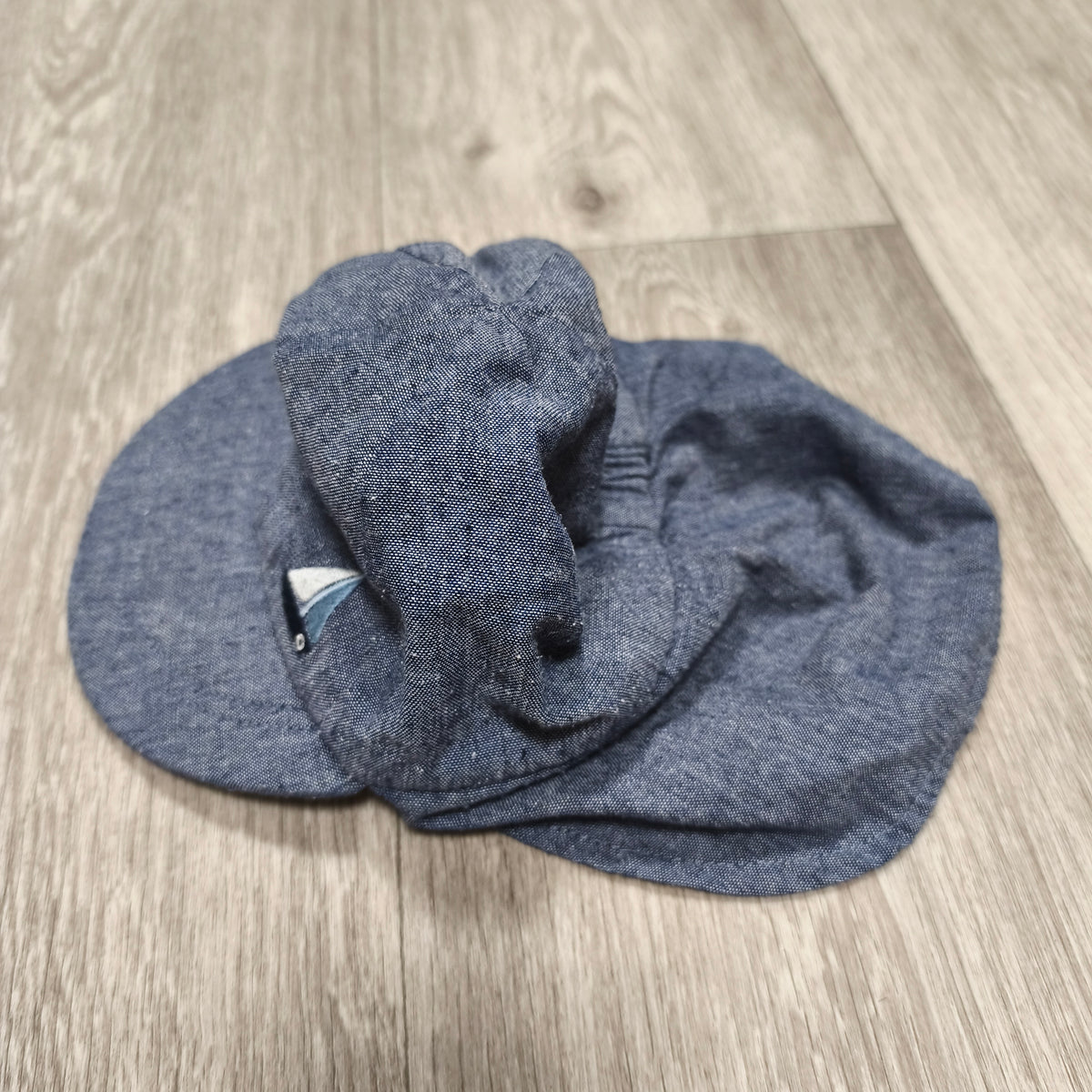 Tu Baby Sun Hat 6-12 Months Blue Sailboat Neck Flap Legionnaire Cap 47cm