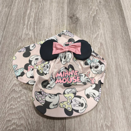 Disney Minnie Mouse Sun Legionnaire Hat Girls 1.5-2 Years Pink Neck Flap Ears Bow