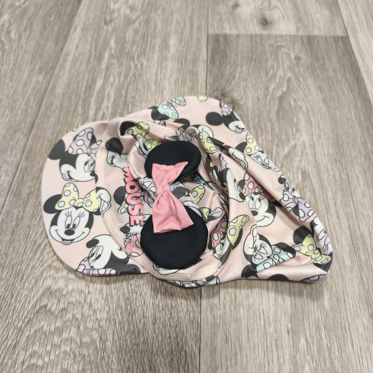 Disney Minnie Mouse Sun Legionnaire Hat Girls 1.5-2 Years Pink Neck Flap Ears Bow