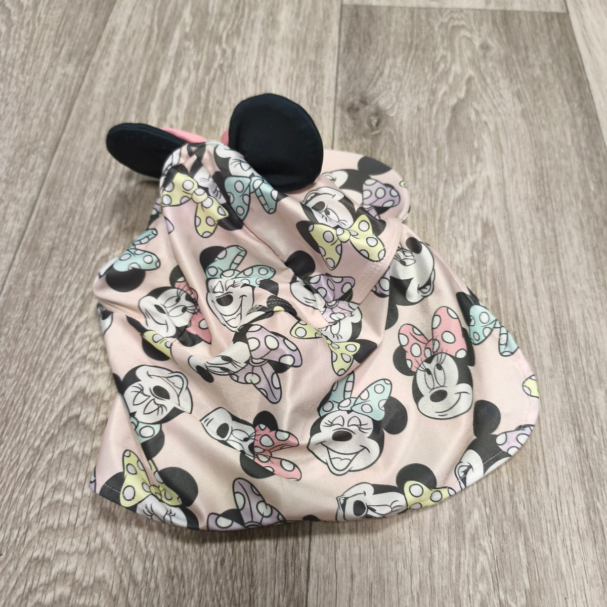 Disney Minnie Mouse Sun Legionnaire Hat Girls 1.5-2 Years Pink Neck Flap Ears Bow