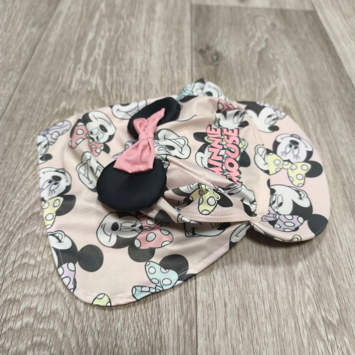 Disney Minnie Mouse Sun Legionnaire Hat Girls 1.5-2 Years Pink Neck Flap Ears Bow
