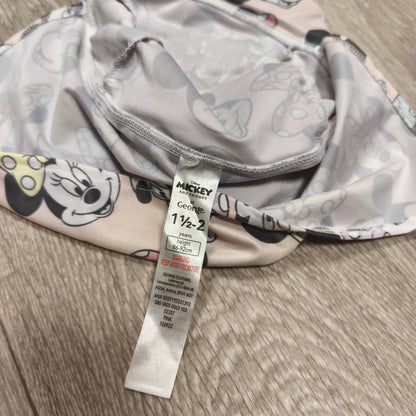 Disney Minnie Mouse Sun Legionnaire Hat Girls 1.5-2 Years Pink Neck Flap Ears Bow