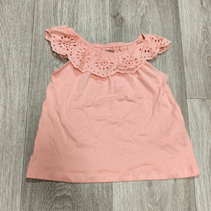 Primark Girls Pink Eyelet Broderie Anglaise Off Shoulder Top Size 4-5Y 110cm