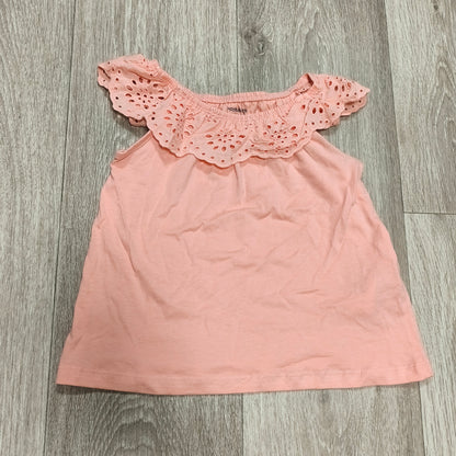 Primark Girls Pink Eyelet Broderie Anglaise Off Shoulder Top Size 4-5Y 110cm