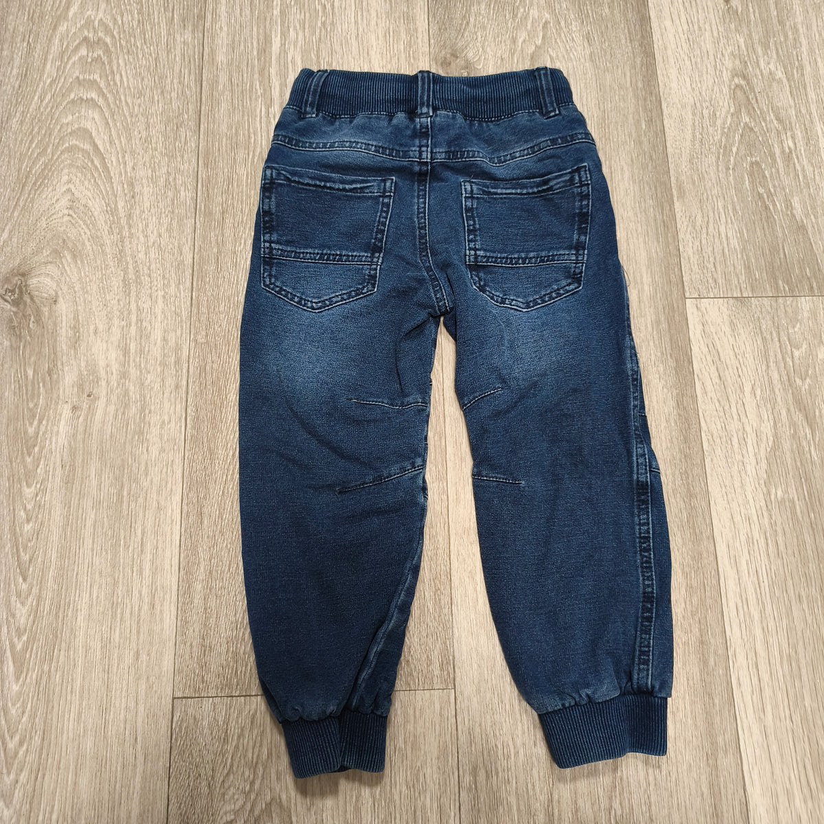 Kids by Lindex Blue Denim Joggers Elastic Waist Pants Size 98 2-3 Years