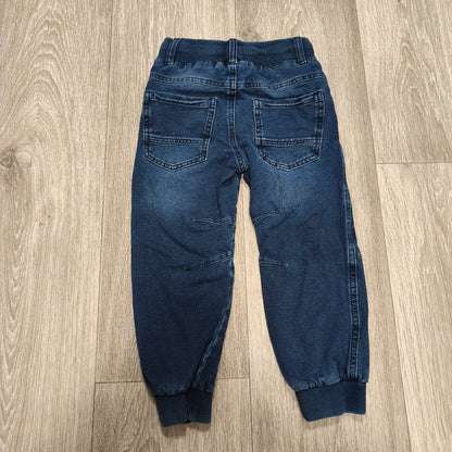 Kids by Lindex Blue Denim Joggers Elastic Waist Pants Size 98 2-3 Years