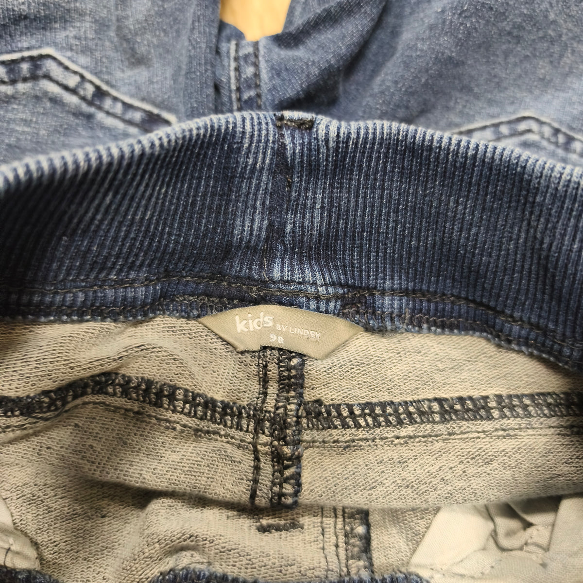 Kids by Lindex Blue Denim Joggers Elastic Waist Pants Size 98 2-3 Years
