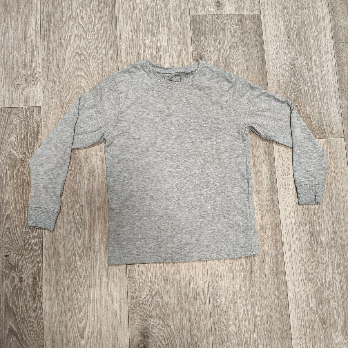 Next Boys Long Sleeve T-Shirt Grey Organic Cotton Crew Neck Size 9 Yrs 134cm