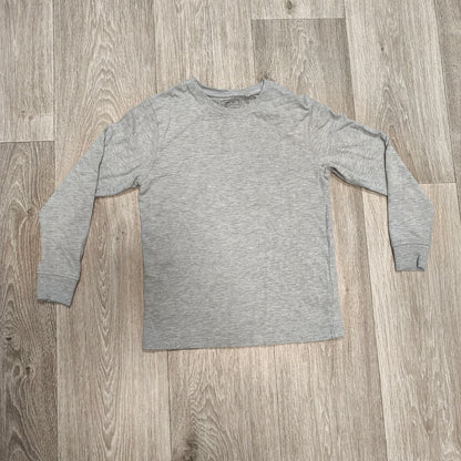 Next Boys Long Sleeve T-Shirt Grey Organic Cotton Crew Neck Size 9 Yrs 134cm