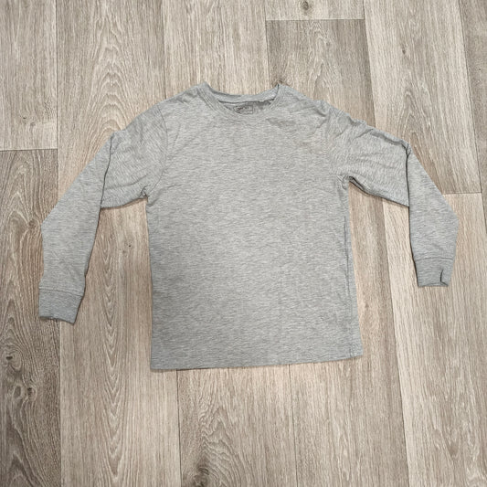 Next Boys Long Sleeve T-Shirt Grey Organic Cotton Crew Neck Size 9 Yrs 134cm