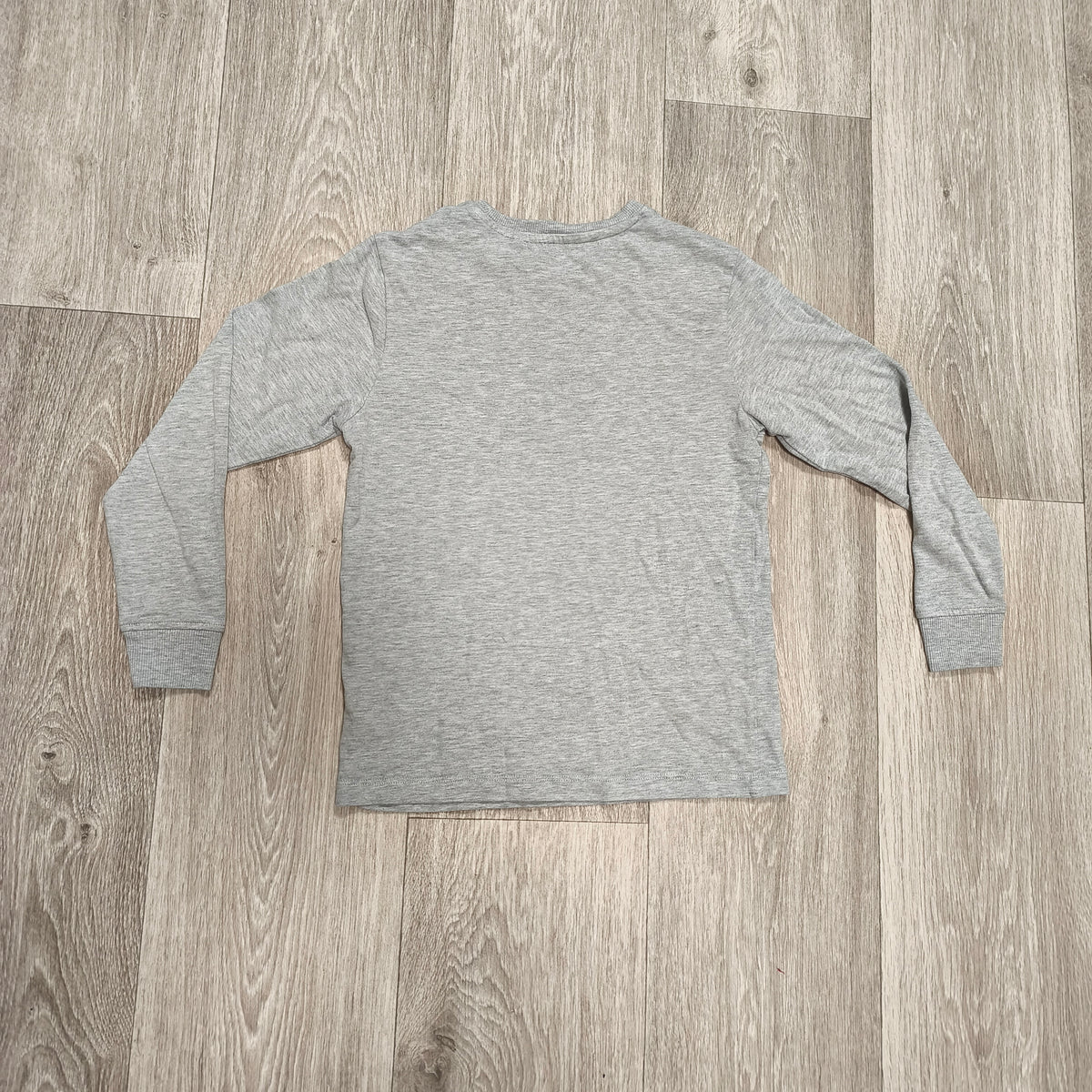 Next Boys Long Sleeve T-Shirt Grey Organic Cotton Crew Neck Size 9 Yrs 134cm